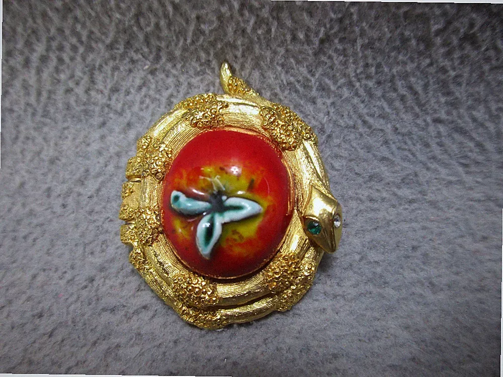 1960's Vintage Fuller Brush Garden of Eden Snake Perfume Solid Compact