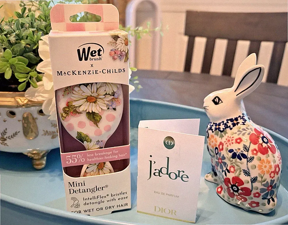 DIOR perfume J'adore Mackenzie-Childs Hair Brush wedding Birthday Travel Girl 🌈