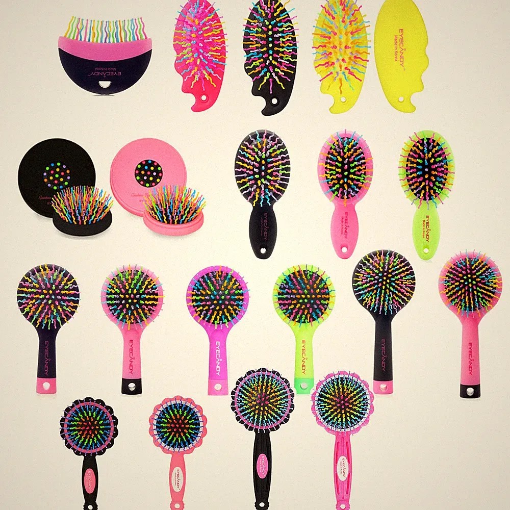 EYE CANDY Rainbow Volume S Brush for Abundant hair & Detangling Comb