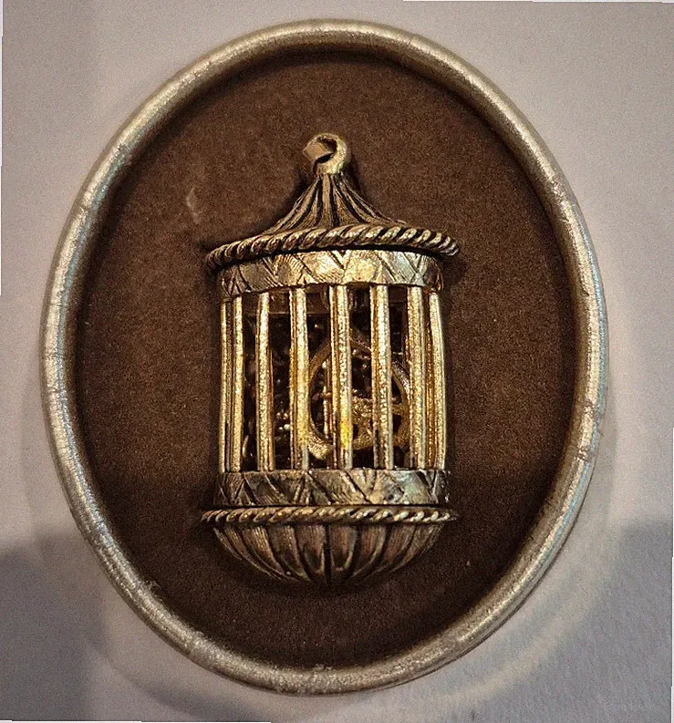 Golden Accent Solid Perfume Birdcage Pendant by the Fuller Brush Co