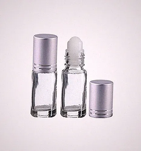 Perfume Studio 5 ml Essential Oil Roller Bottles Set with Brushed Silver Cap...